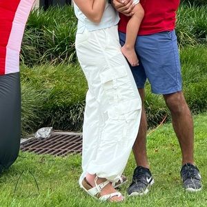 White cargo like joggers Zara